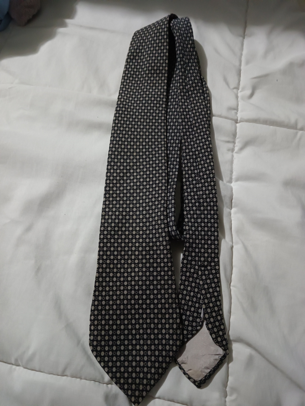 Champs Black and White Micro-Pattern Men's Tie
